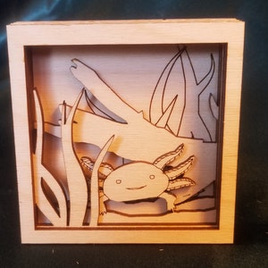 AXOLOTL Shadow Box Scene | Painted or As Kit