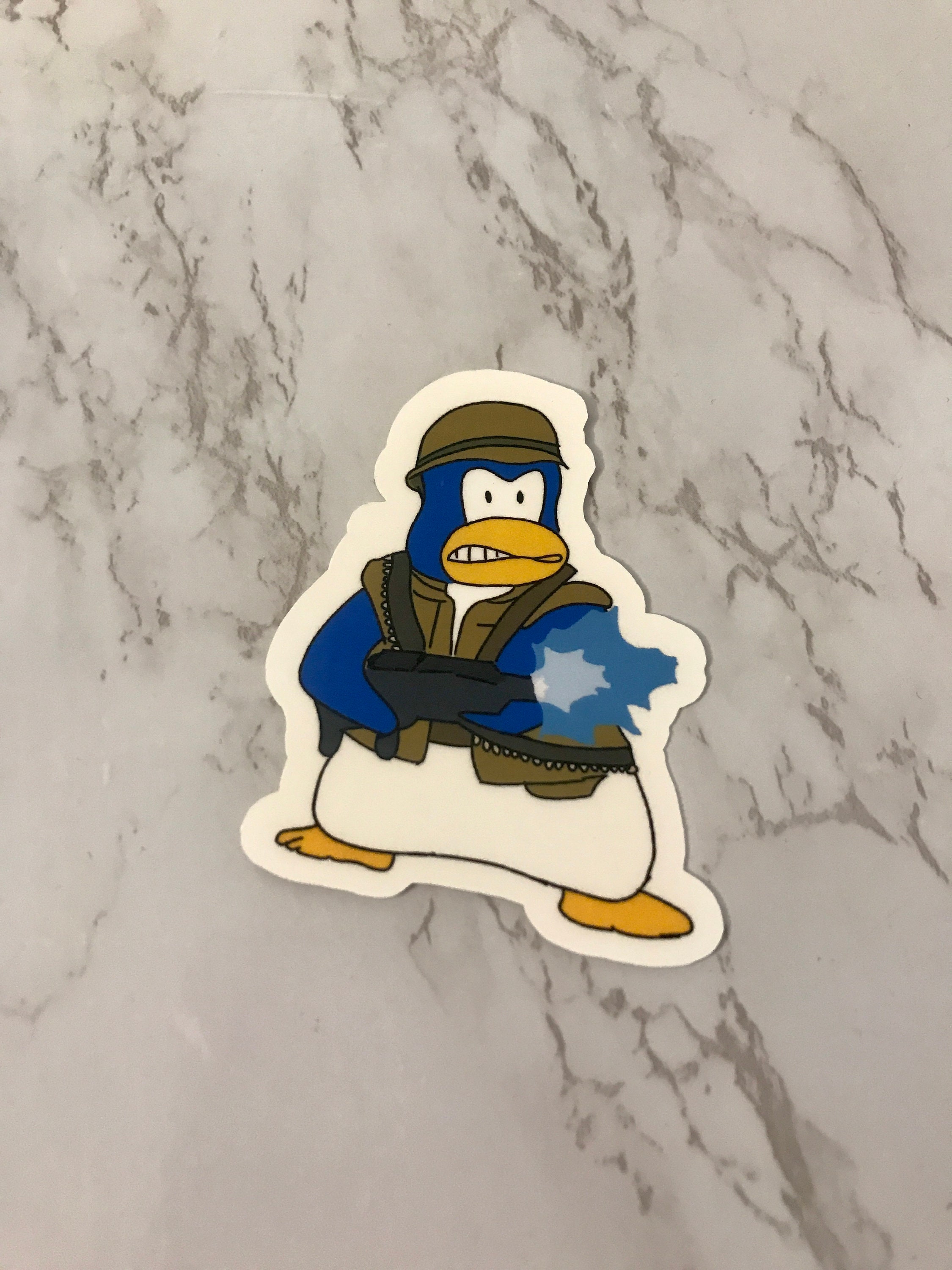 Aesthetic kawaii meme club Penguin sticker y2k