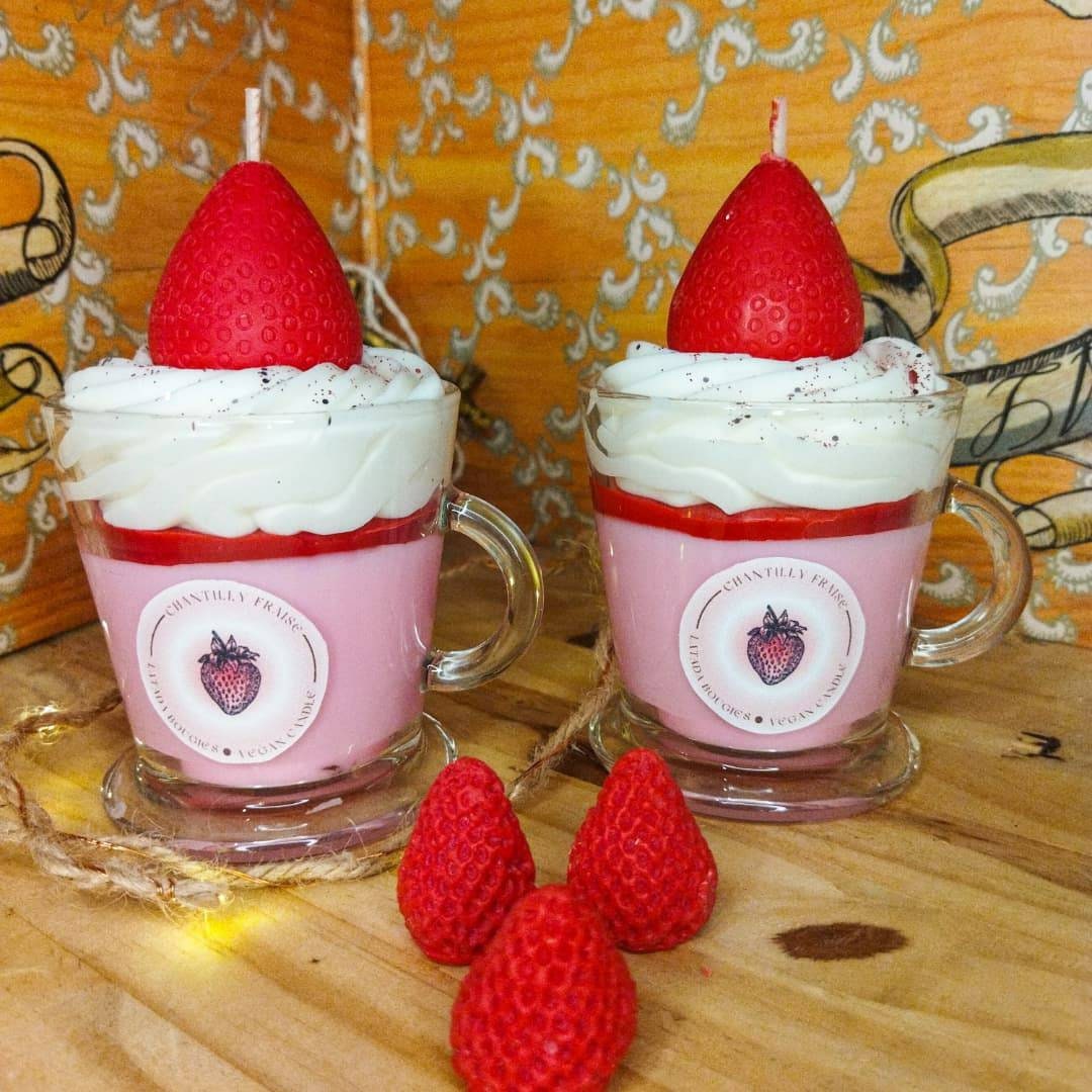 Bougie Gourmande Chantilly Fraise
