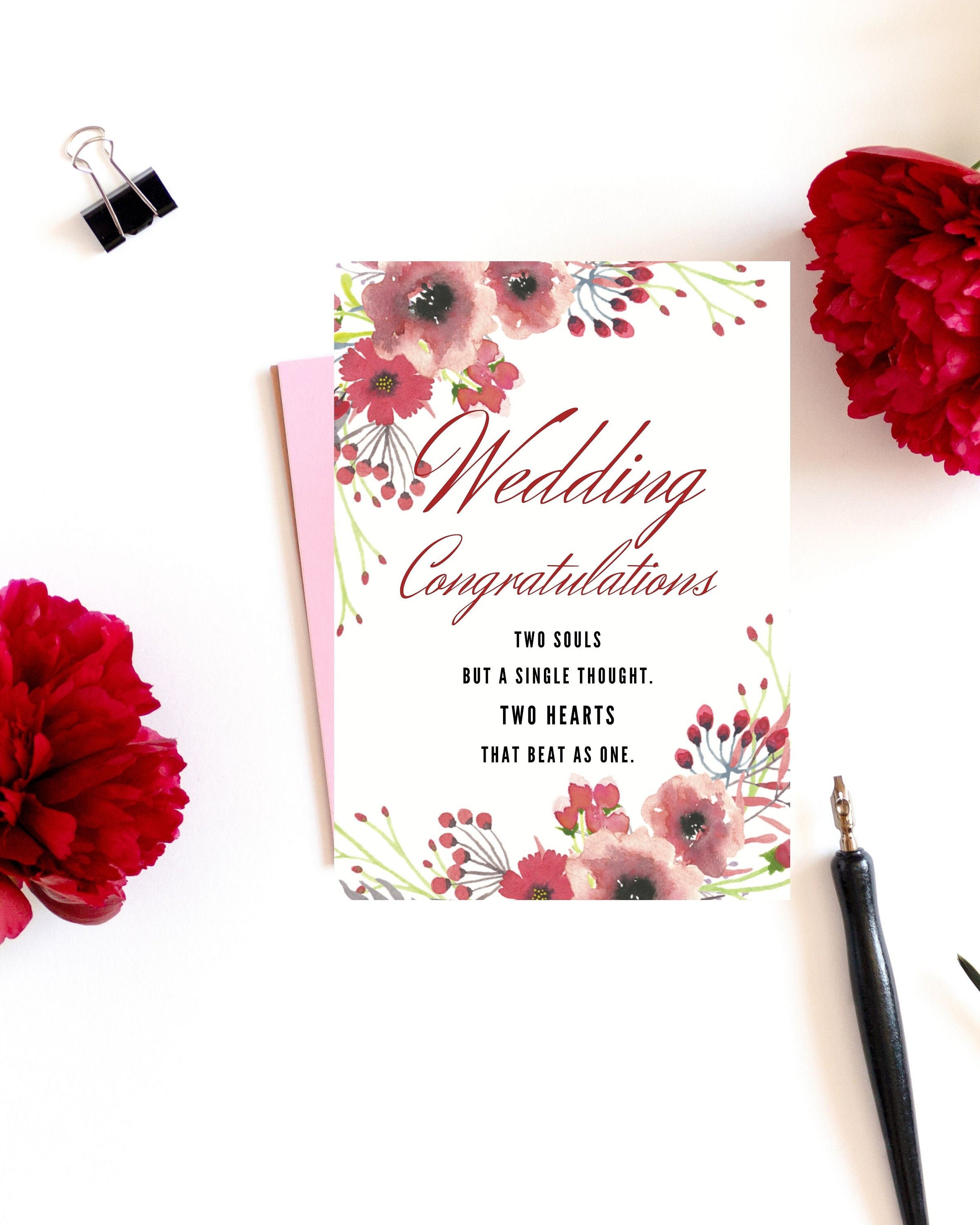 Printable Wedding Cards Digital Congratulations Cards Congrats Etsy