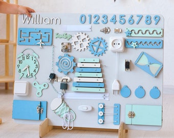 Toddler Busy Board, Sensory Board for Year Old, 1st Birthday