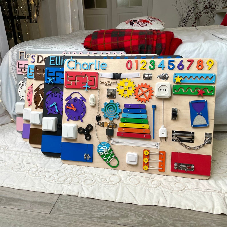 Sensory Activity Busy Board Latch Board Toddler Wood Etsy