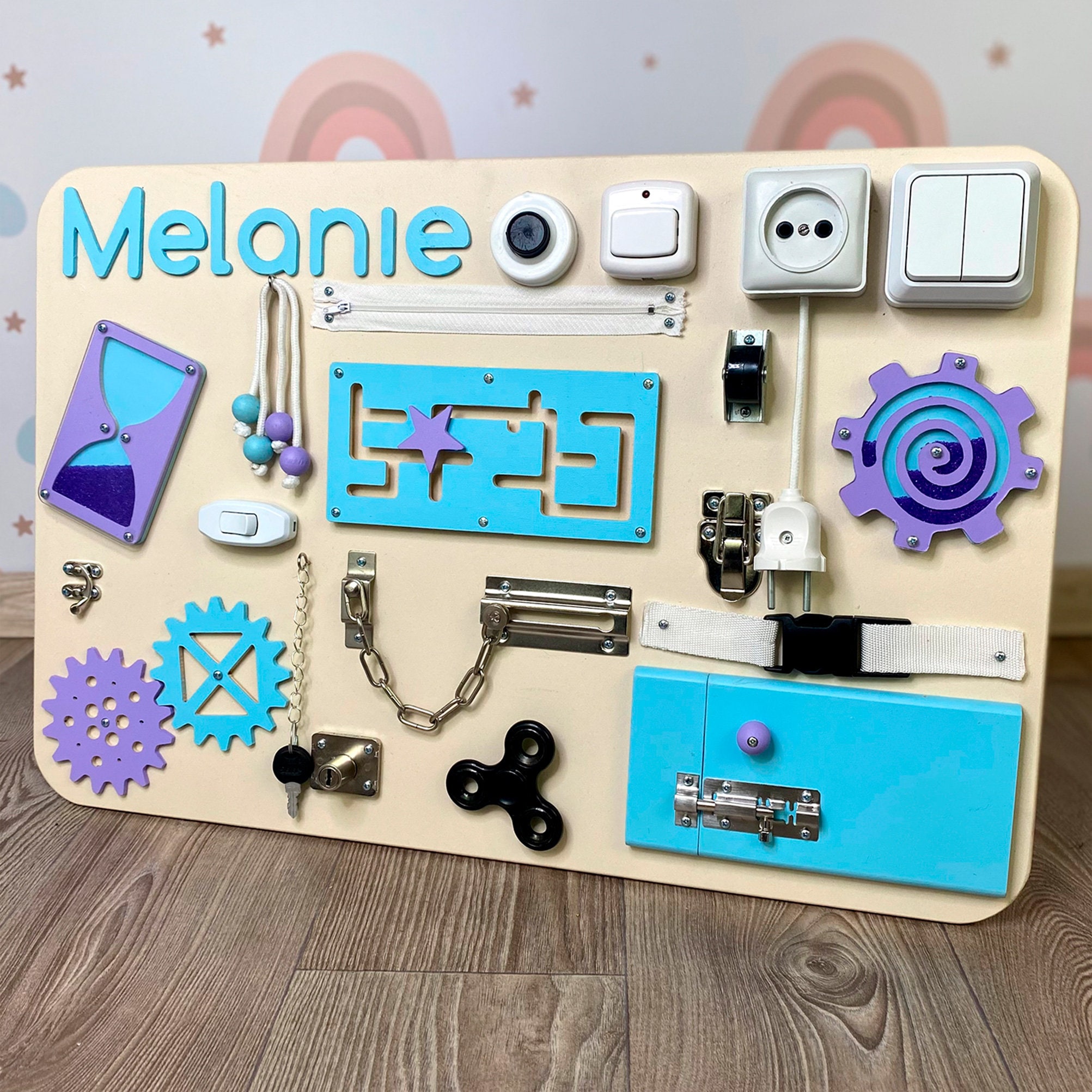 Personalized Busy Board Toddler Busy Board Fast Free Etsy