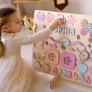 Personalized Large Busy Board Boy, Personalized Baby Boy Gift, Kids Montessori Toys, Toys For Kids, Baby And Toddler Toys