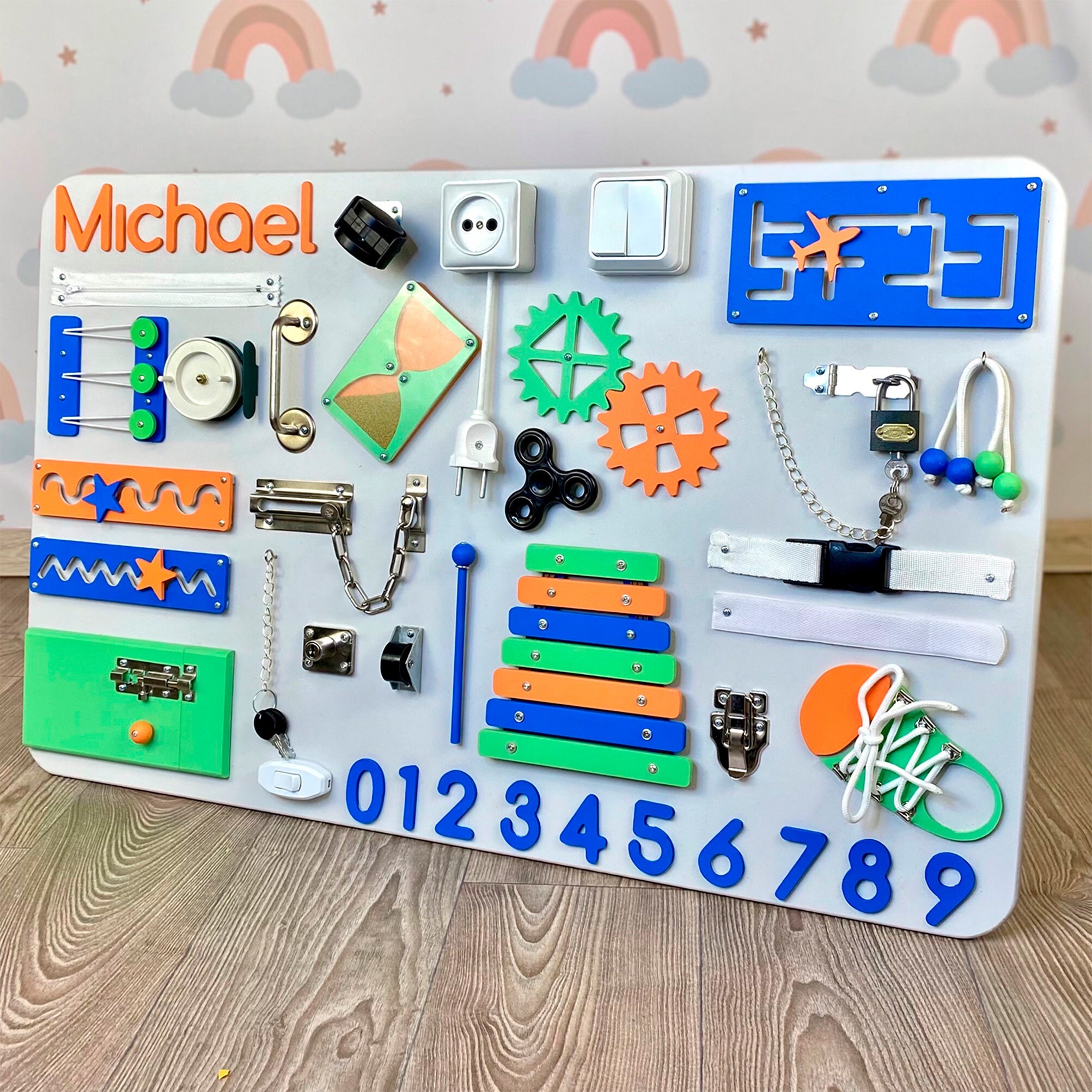 Personalized Busy Board Toddler Busy Board Fast Free Etsy