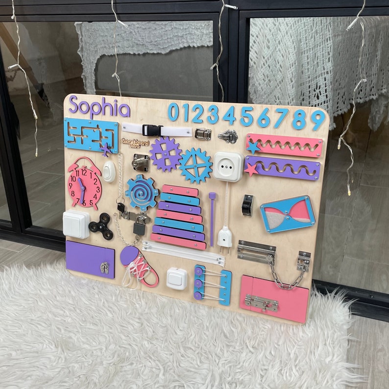 Sensory Activity Busy Board Latch Board Toddler Wood Etsy