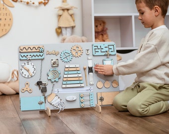 Regali per bambini personalizzati per ragazzo, giocattoli Montessori per bambini, tavola occupata di 1 anno, regalo per il primo compleanno del bambino, regali personalizzati per neonato