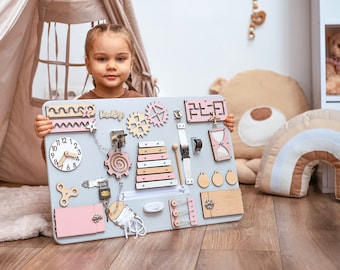 Personalisierte besetzte Tafel, Geburtstagsgeschenk Mädchen, personalisierte Baby-Mädchen-Geschenke, Kindergeschenk, Montessori-Kleinkind-Spielzeug, Kinderspielzeug für Mädchen