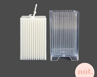 Geometric Shape Acrylic MOLD | Square Tooth Stripe | DIY Candle Making Supplies | Poured Candle Mould | 3D Pillar Mold | NotTheLabel
