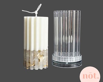Geometric Shape Acrylic MOLD | Cylindrical Coarse | DIY Candle Making Supplies | Poured Candle Mould | 3D Pillar Mold | NotTheLabel