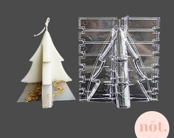 Geometric Shape Acrylic MOLD | Christmas Tree | Xmas DIY Candle Making Supplies | Fall Holiday Poured Candle Mould | 3D Pillar | NotTheLabel