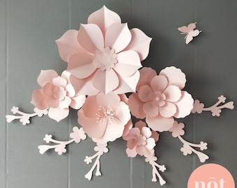 10Piece DIY Pink Paper Flowers Kit | Baby Nursery Home Decor | Backdrop Party Decoration | Wedding Head Table, Bridal Shower | NotTheLabel