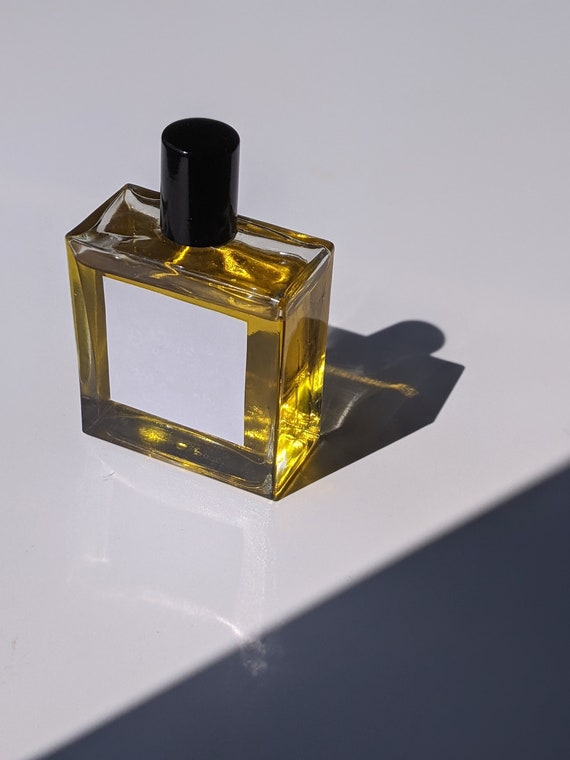 Empty 100ml 3.4oz Square Clear Glass Bottle No Lid Perfume 