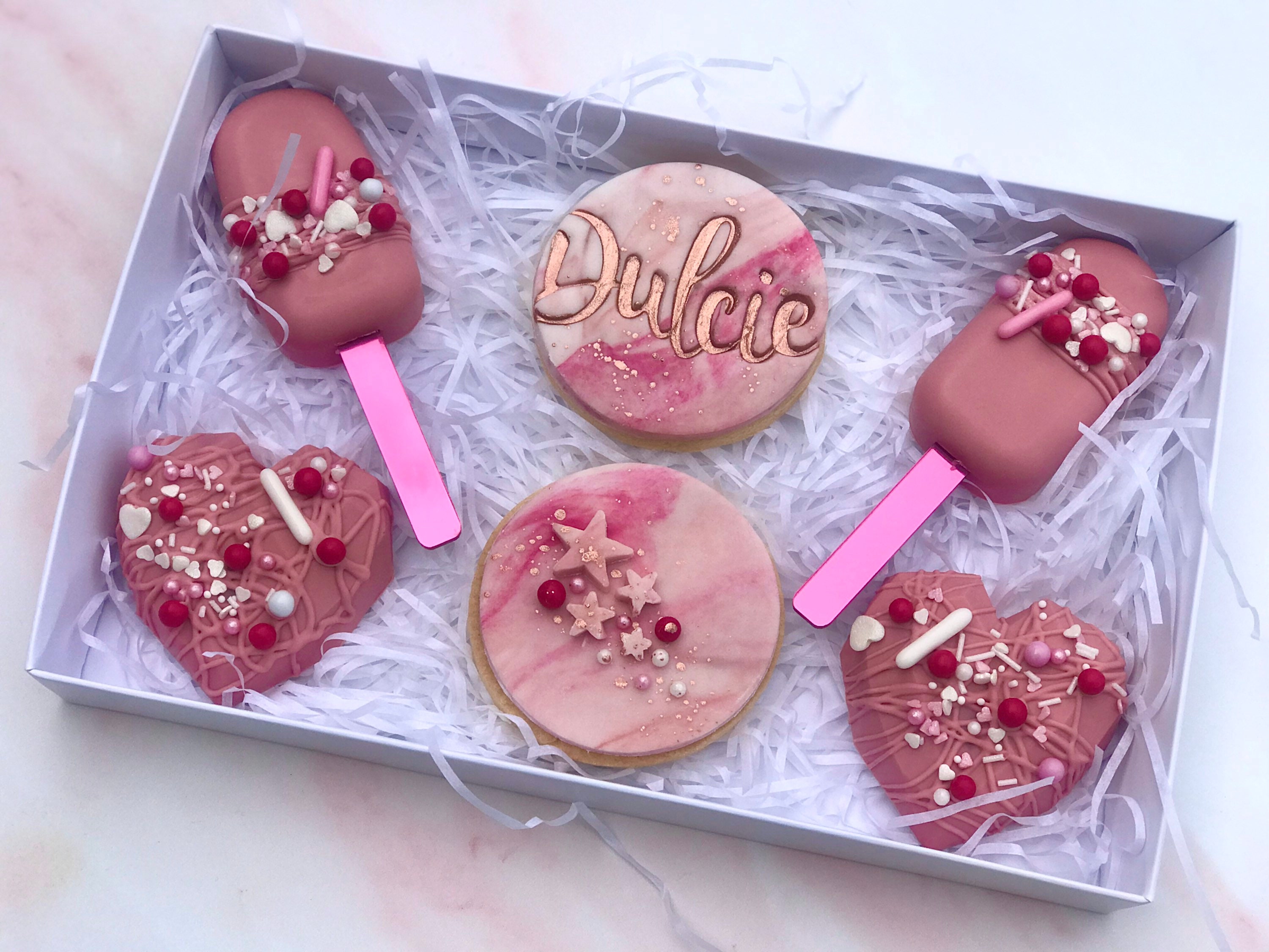 Postal Treat Box Gift with Cakesicles Cake Hearts Etsy