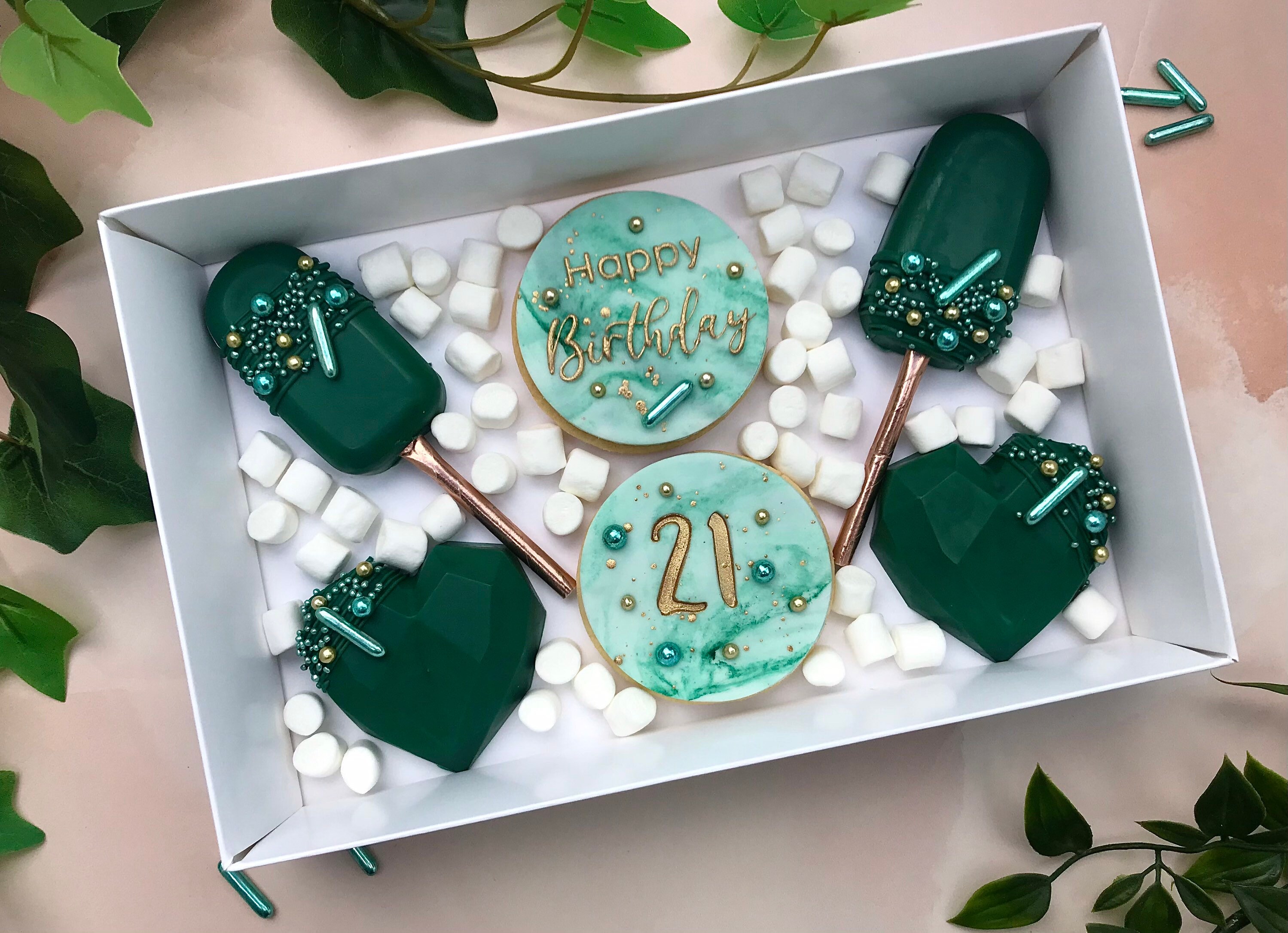 Postal Treat Box Gift With Cakesicles Cake Hearts and Etsy