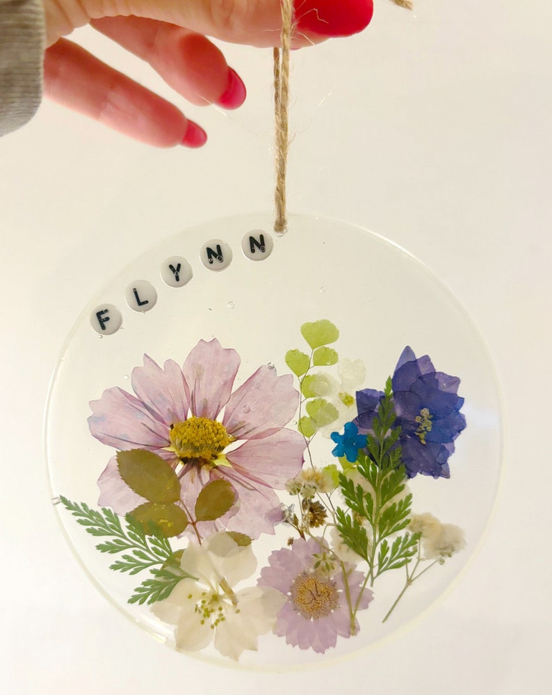 handgemaakt geperst bloemenornament decor van bloemenhars moederdagcadeau kan worden aangepast kan uw bloemen gebruiken afbeelding 4