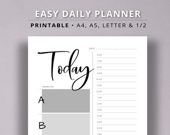 Printable Daily Planner To Do List Pdf Undated Planner Daily Monthly Digital Download Productivity Planner Happy US A4 A5 Planner Inserts