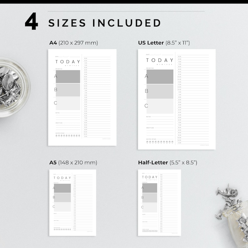 Printable Daily Planner Half Hour Pdf Undated Planner Weekly - Etsy