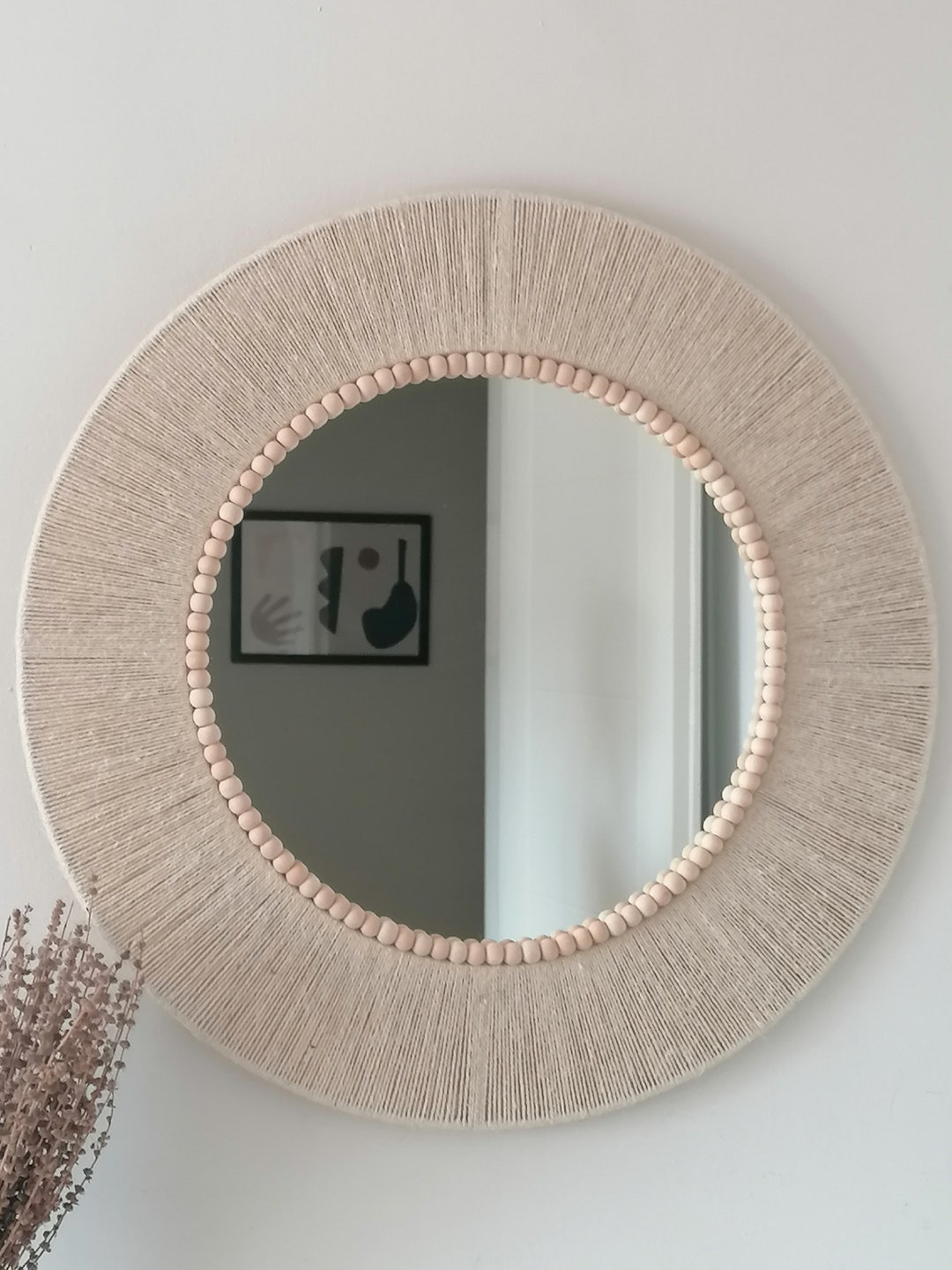Soft Handmade Mirror , Natural Boho Home Decor , Jute Mirror , Vanity ...