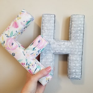 Kid's Room Decor Fabric Letters PRICE PER LETTER Baby Shower Gift, New Baby Gift, Wall Decor, Shelf Decor, Free Standing/Hang