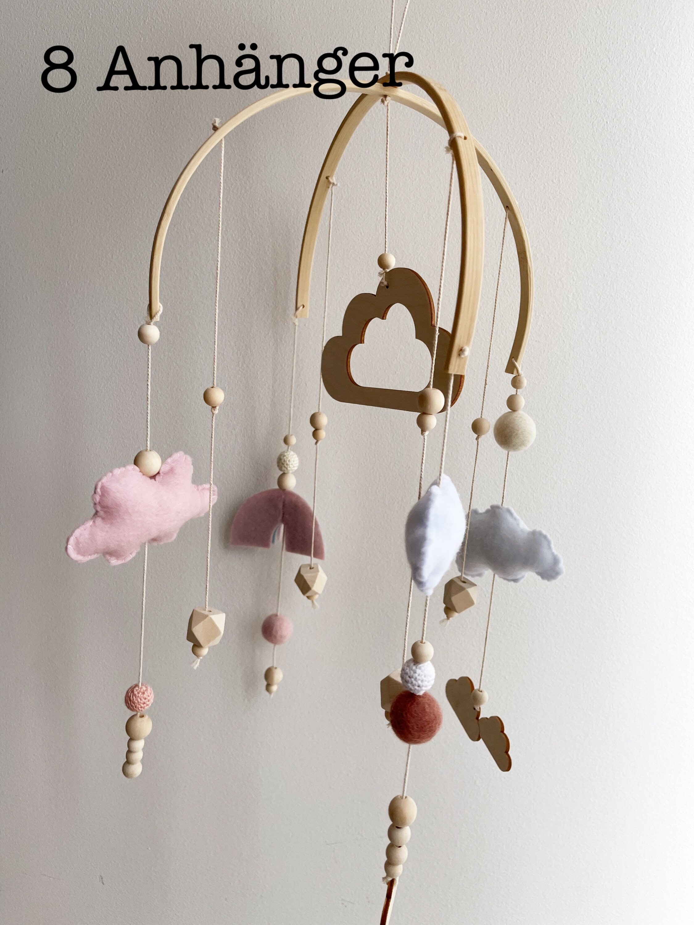 Mobile Baby Baby Mobile Made of Wood and Felt Inges Mobile Etsy UK