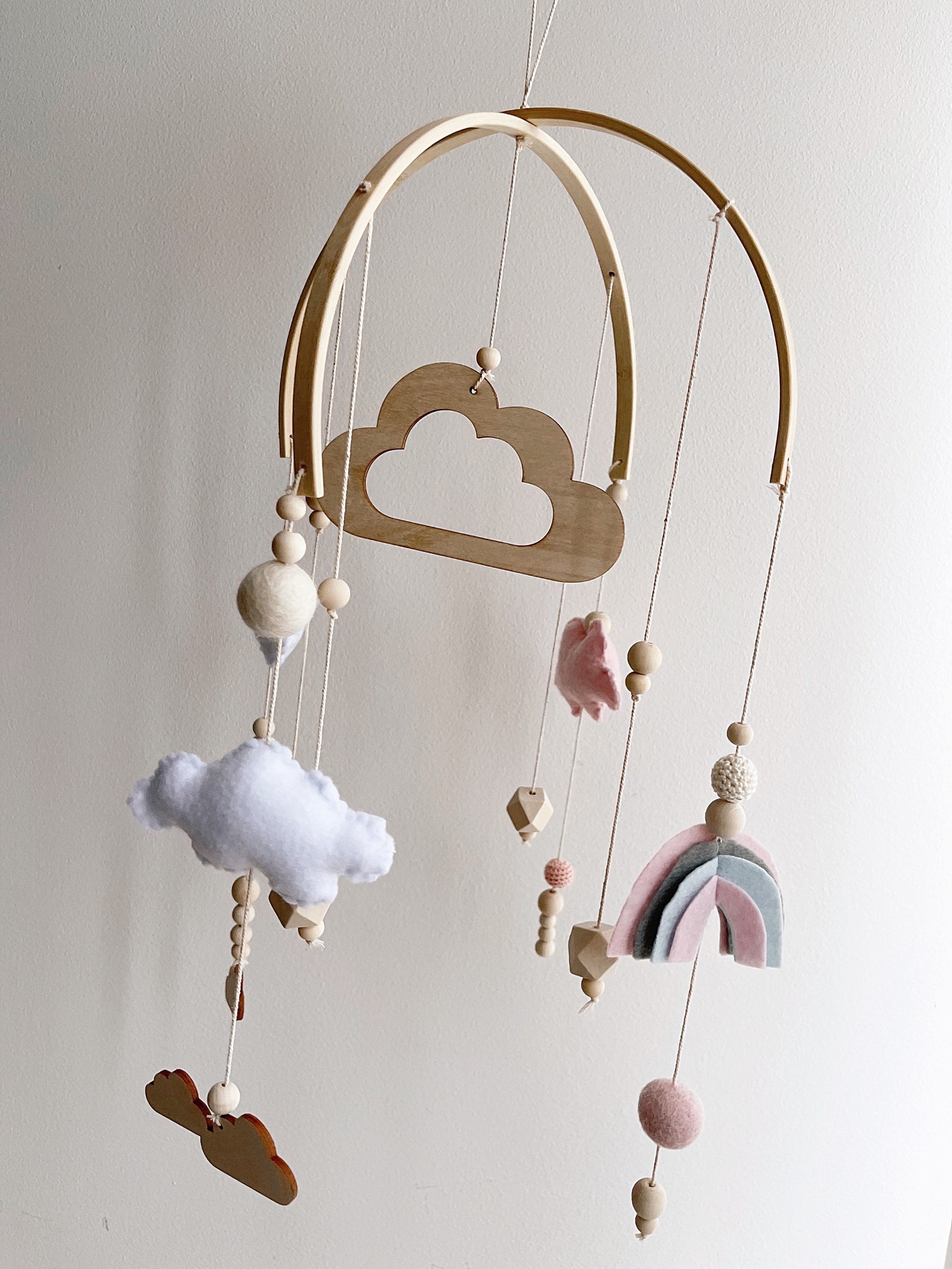 Mobile Baby Baby Mobile Made of Wood and Felt Inges Mobile Etsy UK