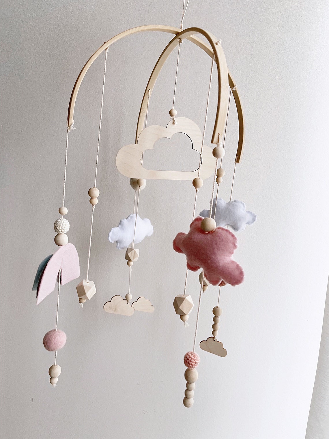 Mobile Baby Baby Mobile Made of Wood and Felt Inges Mobile Etsy UK