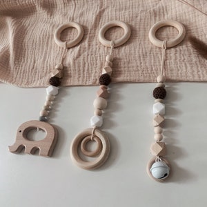 Baby gym pendant, play arch pendant, play arch, gym toy, wooden animal.