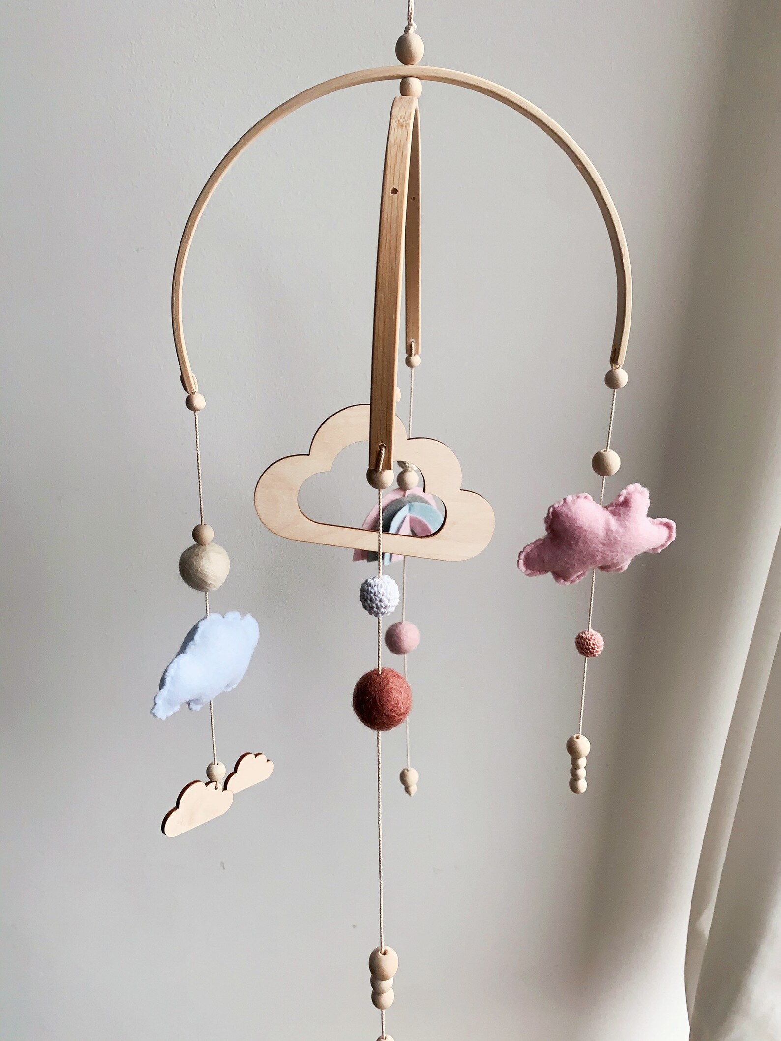 Mobile Baby Baby Mobile Made of Wood and Felt Inges Mobile Etsy UK
