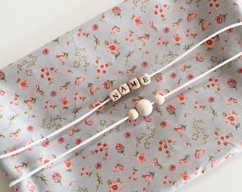 Diaper bag with name, diaper bag, personalized diaper bag made of cotton, flowers, dots, gift ideas,