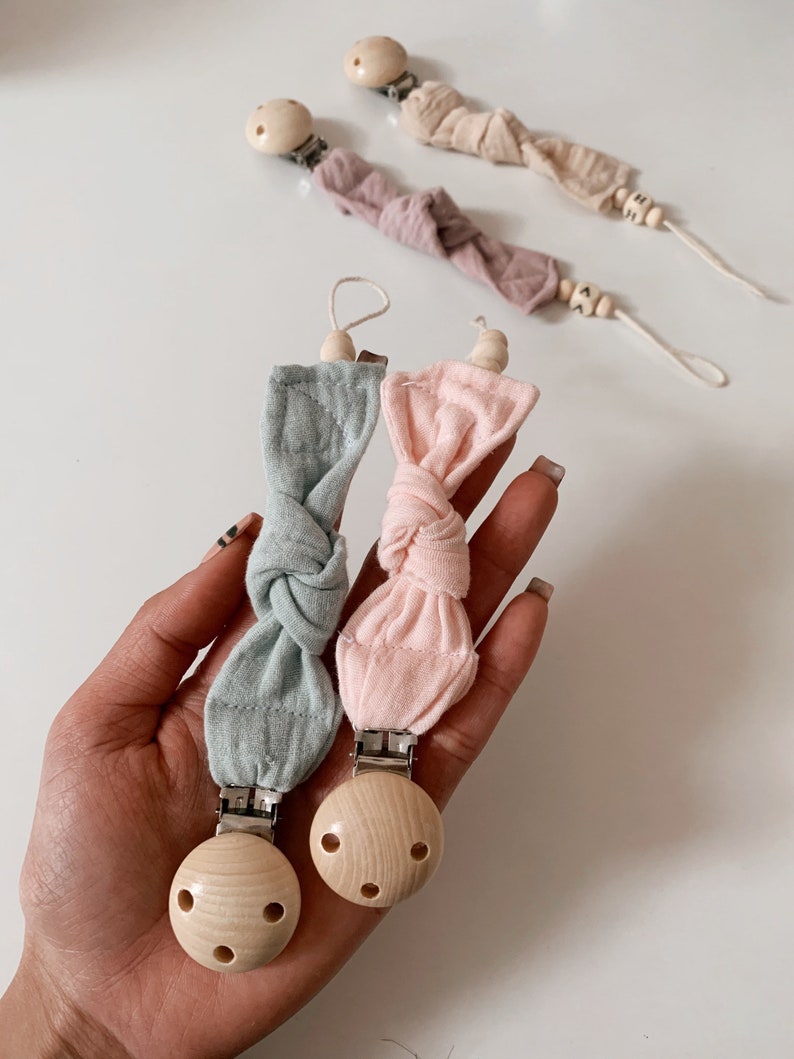 Schnullerhalter Aus Musselin - Süße Wolken-Form Mit Kette Für Babys