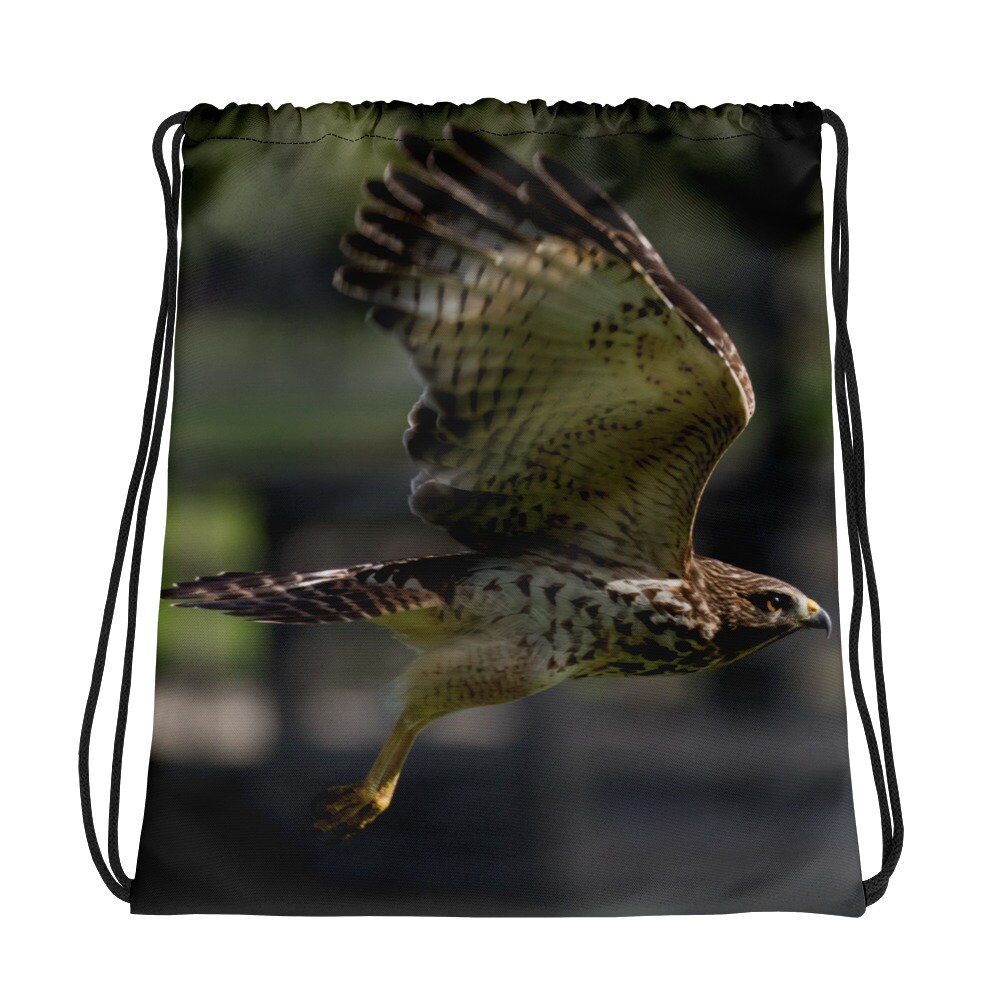 Hawk In Flight Drawstring bag Etsy