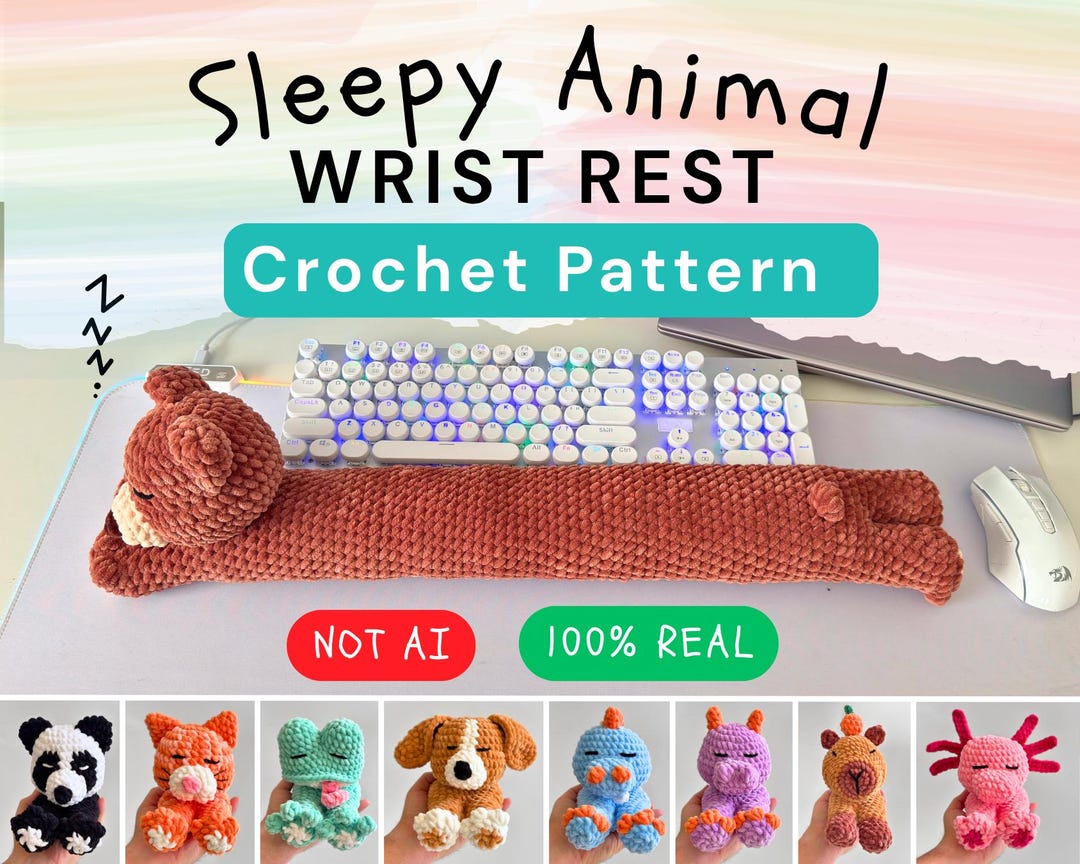 Wrist Rest Crochet Pattern | Sleepy Animals - Etsy