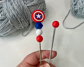 Large Needles for Sewing Amigurumi parts, Needle Decorated with silicone beads, 12 inches long