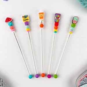 Custom Amigurumi Sewing Stick with Kawaii Charm Topper