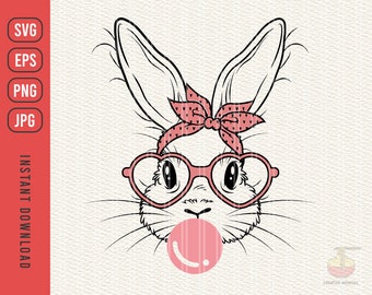 Download Bunny With Glasses Svg Etsy