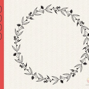 Wreath SVG File, Floral Wreath Svg, Digital Download, Wreath Cut File, Cricut Wreath Svg, Ring Pattern svg, Background svg png eps jpg