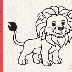 Lion Svg, Lion Svg archivos para cricut, Baby Lion, Safari Animal, Cute Baby Animal Lion clipart, linda descarga de vector de safari, png