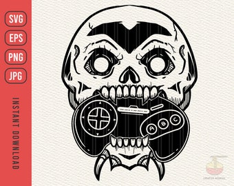 Gamer Skeleton Svg, Gaming Svg , Gamer Png, Skeleton Gamer Svg, Controller Svg, Tagliare i file