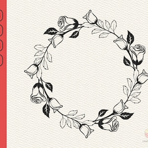 Wreath SVG File, Floral Wreath Svg, Digital Download, Wreath Cut File, Cricut Wreath Svg, Ring Pattern svg, Background svg png eps jpg