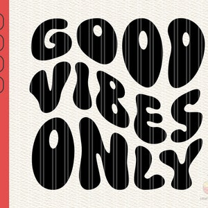 Good vibes only, vector hand drawn art with preppy aesthetic psychedelia  style Stock Vector