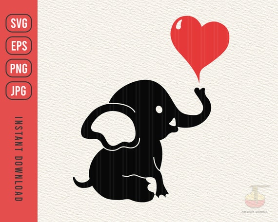 Heart Baby Elephant Baby Elephant svg png Files for Cricut | Etsy