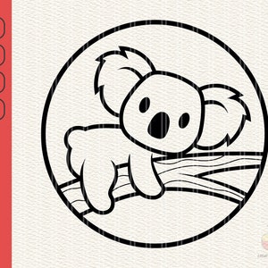 Cute Koala hugging tree svg, Koala Bear svg, Baby Koala svg, Koala svg, Baby Animal Koala svg, Koala Silhouette Cut File, Koala cricut