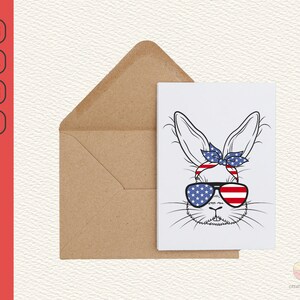 Cute Bunny Rabbit Independence Day Svg, Bunny 4th of July Svg, Cute ...
