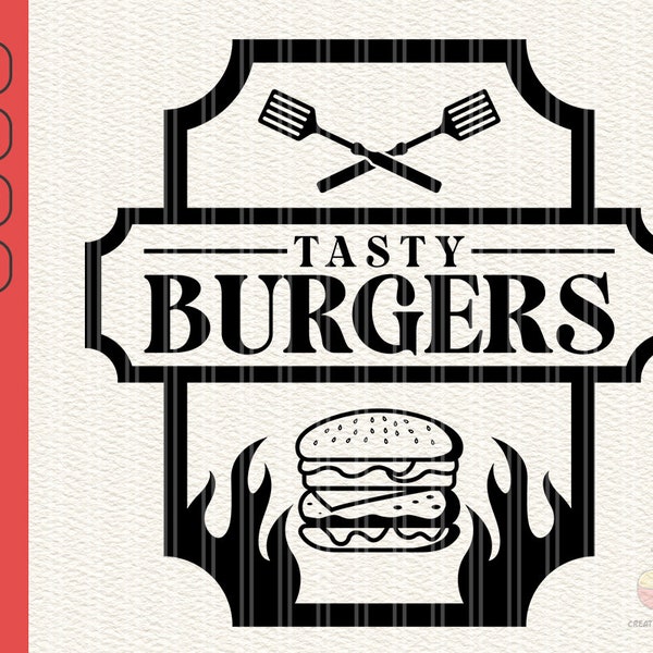 Hamburger svg, Flaming Burger svg, Flippping Burger svg, Tasty Burger svg, Hamburger Clip art, svg, eps, png, dxf