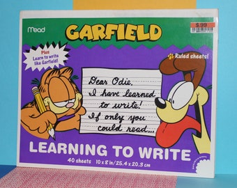 Vintage Garfield Learning to Write Paper Mead