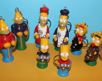 Simpsons Chess Pieces - Vintage, Upcycled Keychains - Your Choice