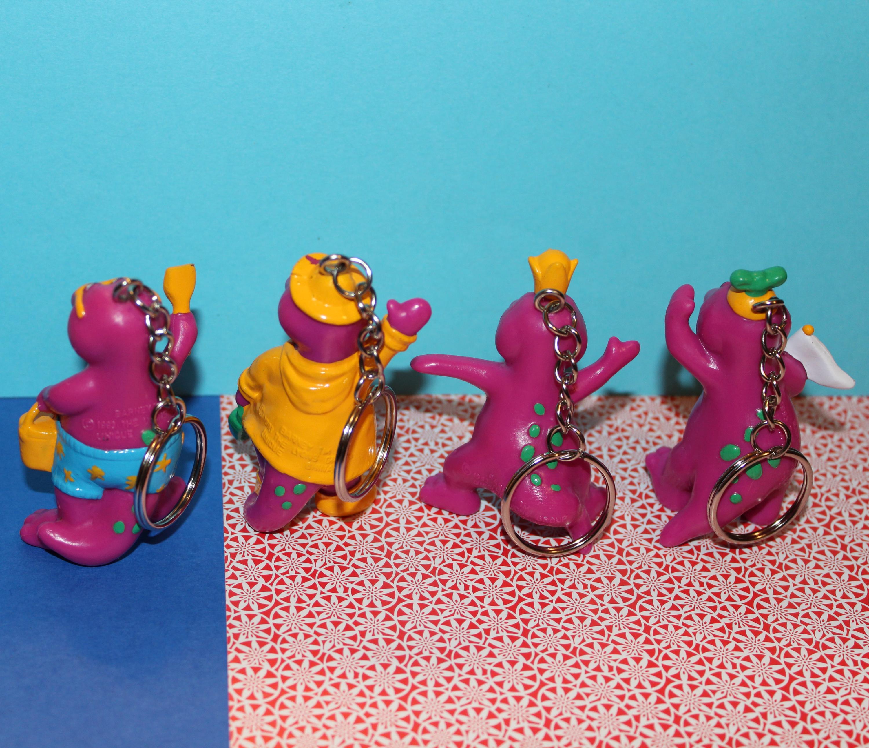 Vintage Barney PVC Figures Upcycled Keychains 1993 - Your Choice