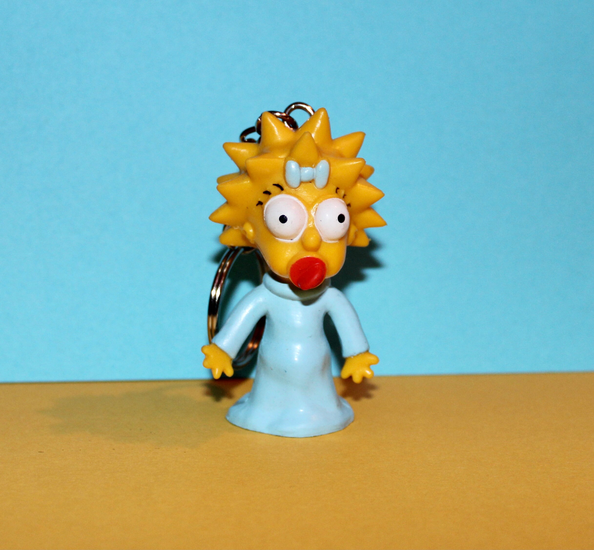Vintage The Simpsons Maggie Simpson Bendy Figure Upcycled Keychain