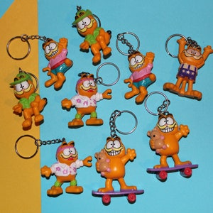 Vintage Garfield PVC Figures Upcycled Keychains - Your Choice